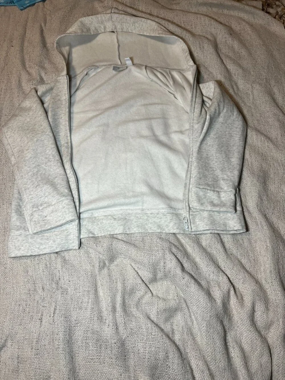 The Children's Place Girls Full Zip Fleece Hoodie Light Heather Gray Size 16